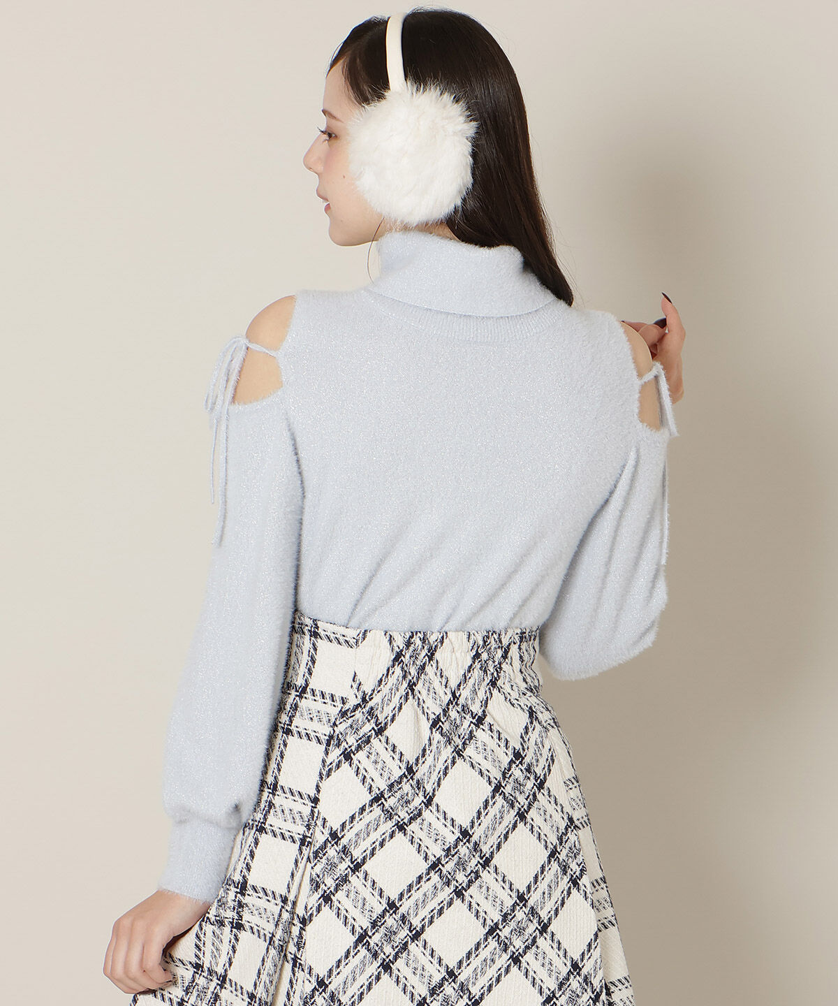 WILLSELECTION「オープンショルダーラメフェザーニット」|ニット・セーター|