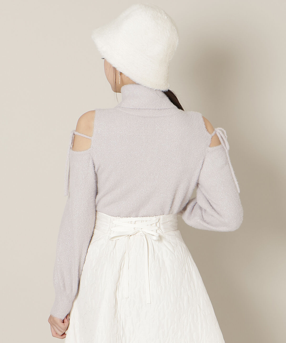 WILLSELECTION「オープンショルダーラメフェザーニット」|ニット・セーター|