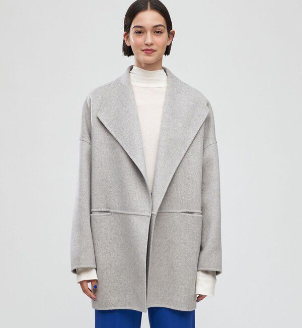 ダブルフェイスメルトンビーバー ワイドカラーコート（DES PRES