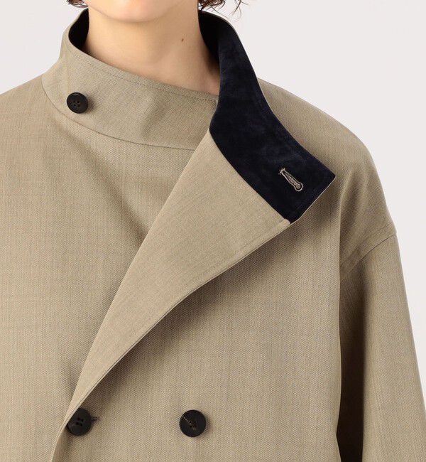 ウールギャバジンスタンドカラー トレンチコート（GALERIE VIE