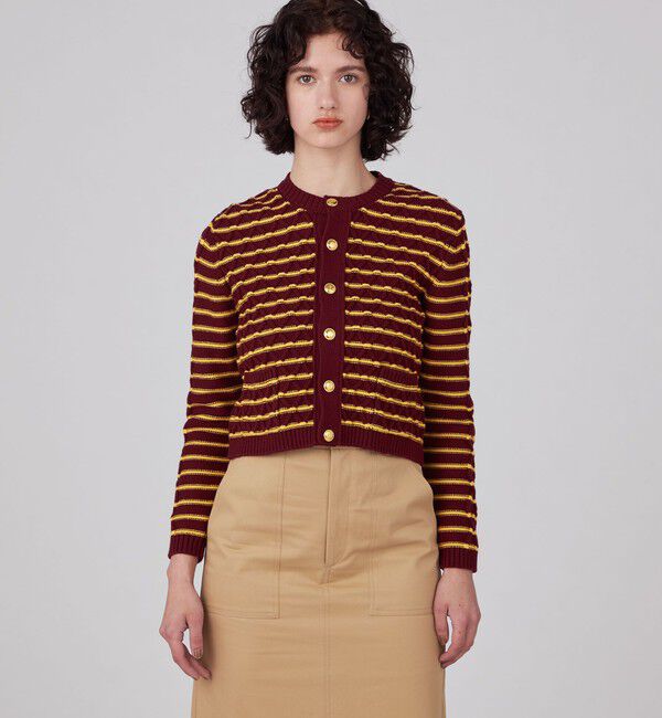 ハイブリットコットンケーブル クルーネックカーディガン（MACPHEE