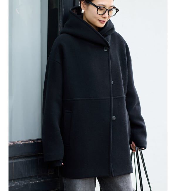 ジャーナルスタンダード スーパー140モッサフードコート ブラック38 追加》スーパー140モッサフードコート（フードコート）｜JOURNAL