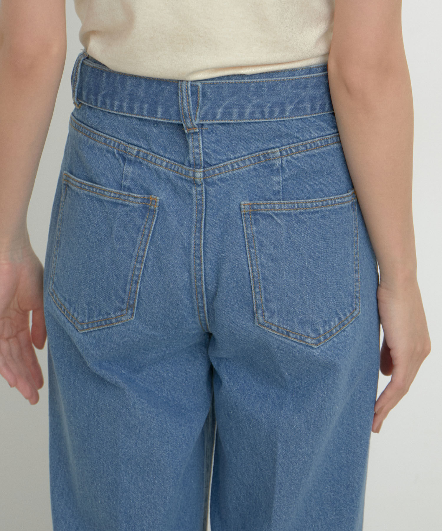 VIS「【洗える】センタープレスワイドデニム」|デニム|