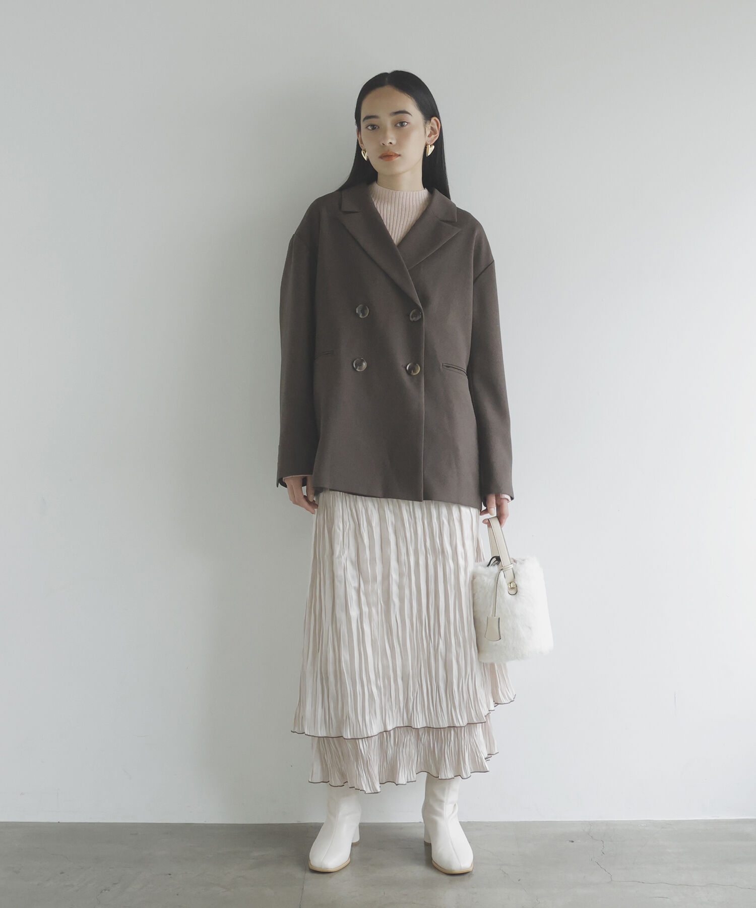 VIS「【新色追加】リブニットプチハイネックプルオーバー【低身長向けサイズ有】」|ニット・セーター|