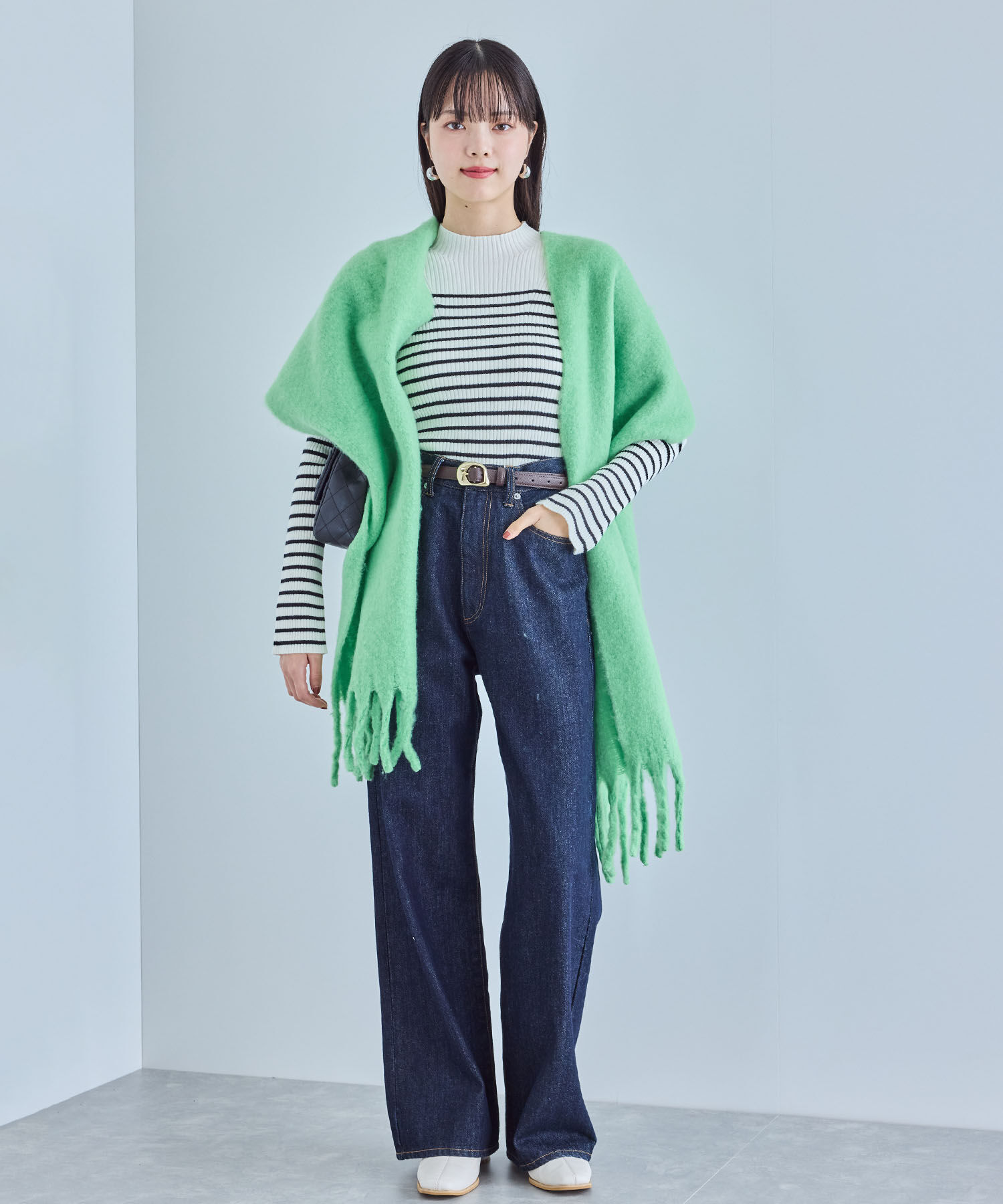 VIS「【新色追加】リブニットプチハイネックプルオーバー【低身長向けサイズ有】」|ニット・セーター|