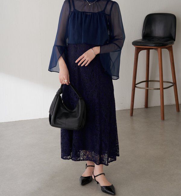  「【オケージョン】シフォンレースワンピース/セットアイテム」|ワンピース|