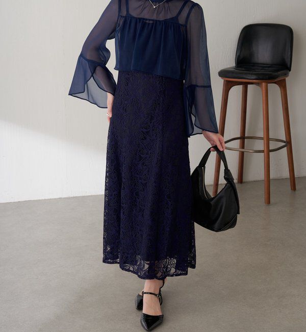  「【オケージョン】シフォンレースワンピース/セットアイテム」|ワンピース|