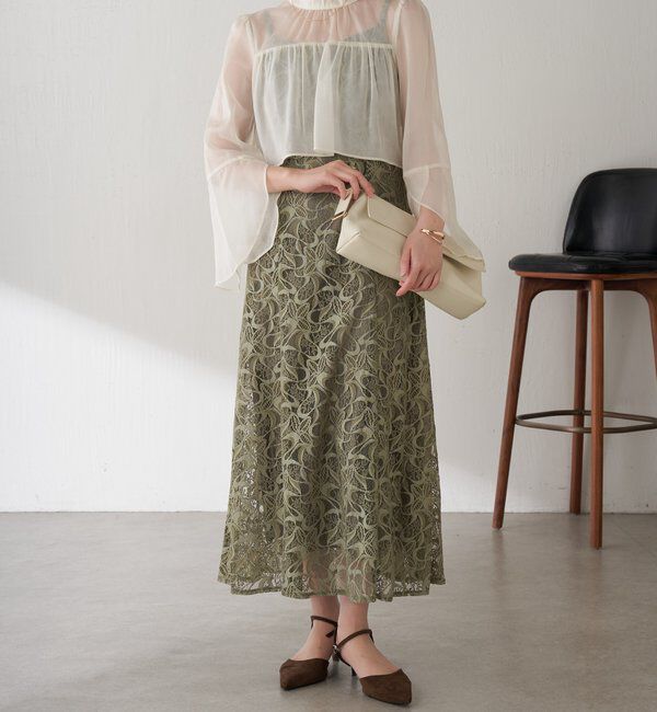  「【オケージョン】シフォンレースワンピース/セットアイテム」|ワンピース|