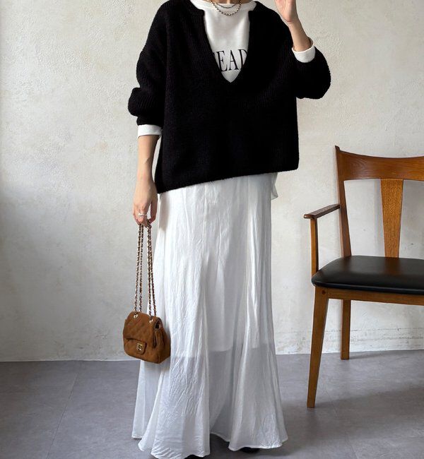  「ウール混スキッパープルオーバー」|ニット・セーター|