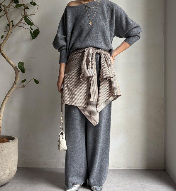  「メリノウール100%ボートネック」|ニット・セーター|