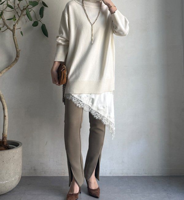  「ウール混タートルチュニック」|ニット・セーター|