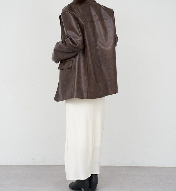  「【26SS予約】レザーテーラージャケット」|テーラードジャケット|