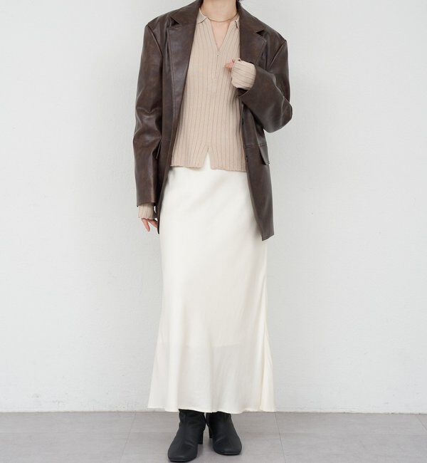  「【26SS予約】レザーテーラージャケット」|テーラードジャケット|