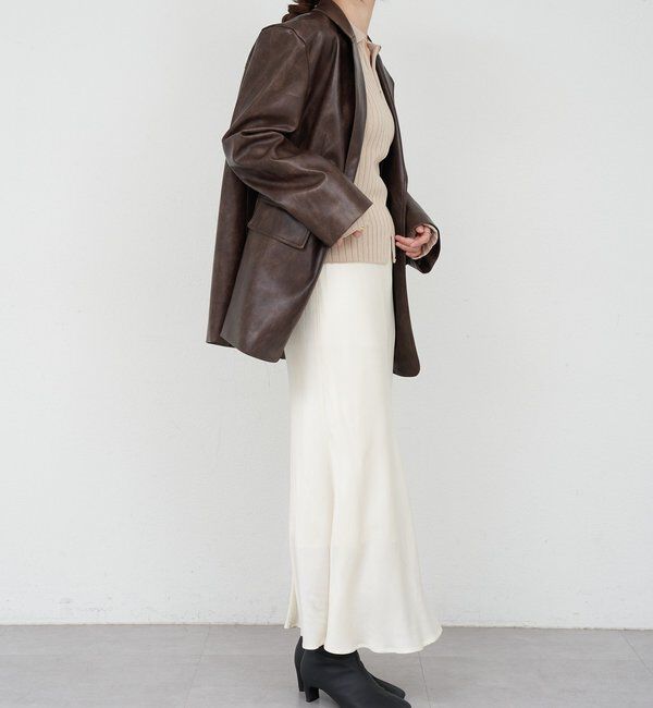  「【26SS予約】レザーテーラージャケット」|テーラードジャケット|