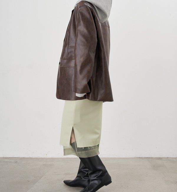  「【26SS予約】レザーテーラージャケット」|テーラードジャケット|