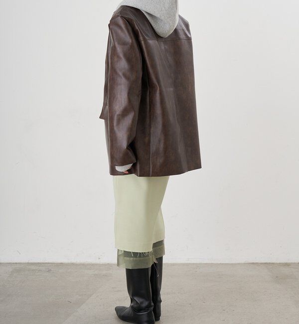  「【26SS予約】レザーテーラージャケット」|テーラードジャケット|