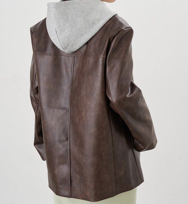  「【26SS予約】レザーテーラージャケット」|テーラードジャケット|