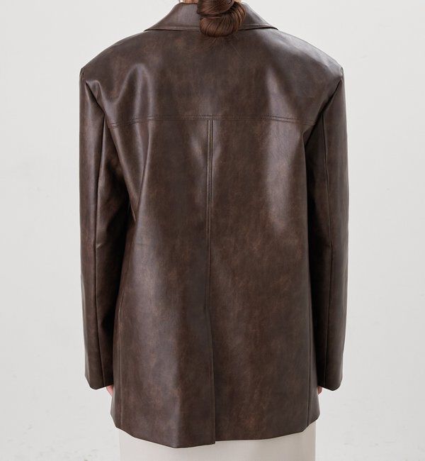  「【26SS予約】レザーテーラージャケット」|テーラードジャケット|