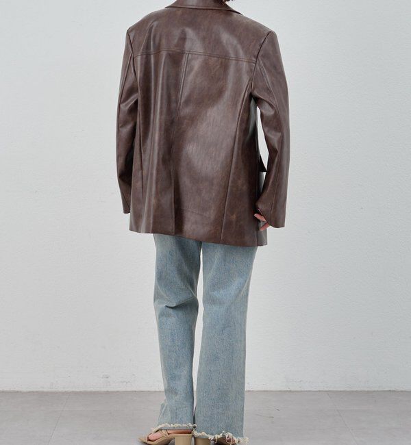  「【26SS予約】レザーテーラージャケット」|テーラードジャケット|