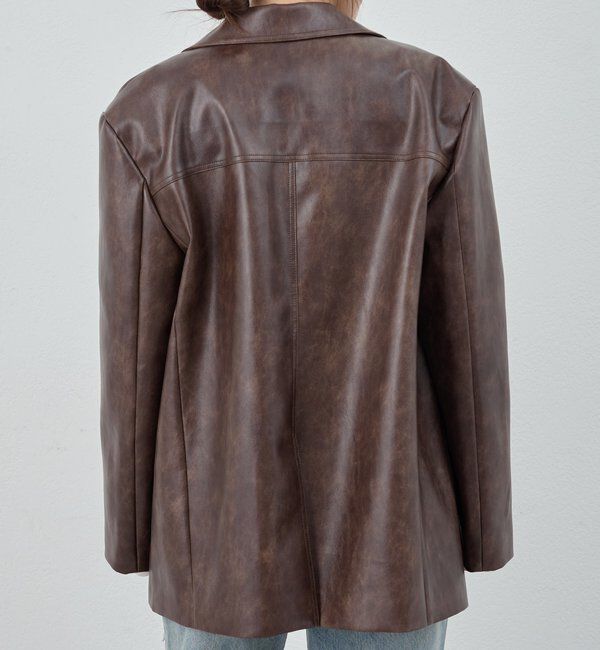  「【26SS予約】レザーテーラージャケット」|テーラードジャケット|