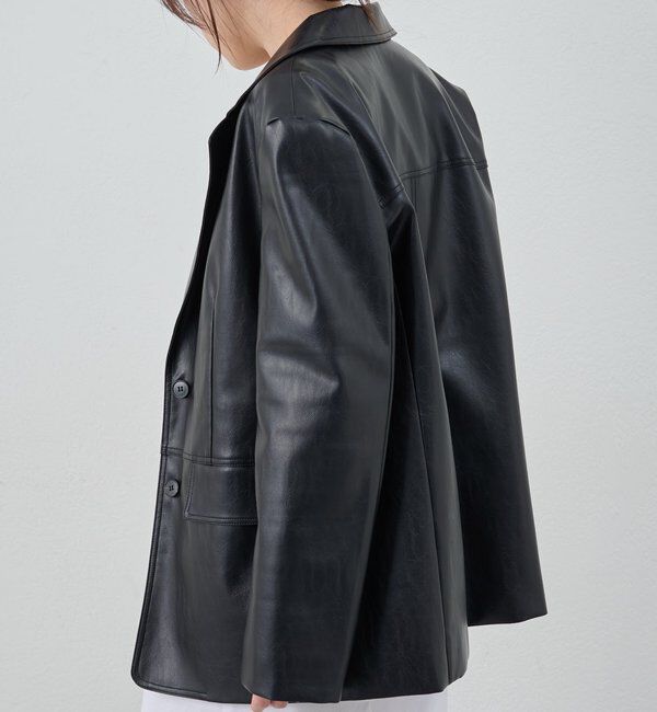  「【26SS予約】レザーテーラージャケット」|テーラードジャケット|