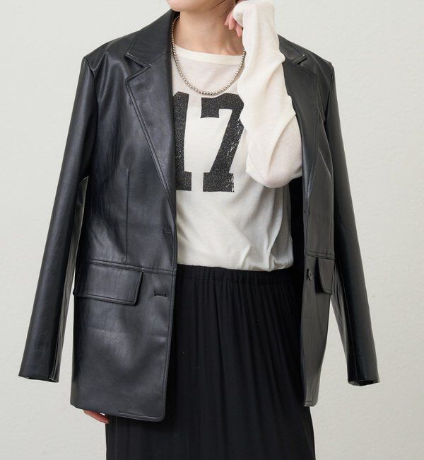  「【26SS予約】レザーテーラージャケット」|テーラードジャケット|
