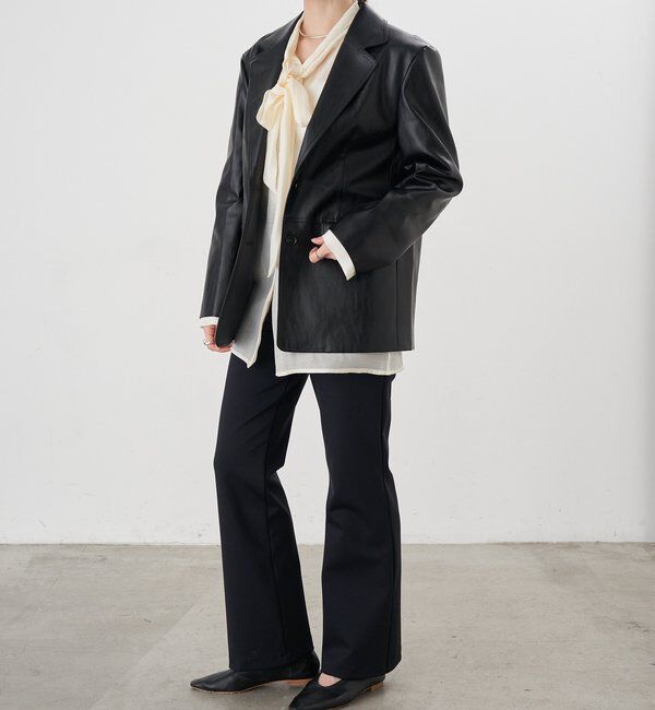  「【26SS予約】レザーテーラージャケット」|テーラードジャケット|
