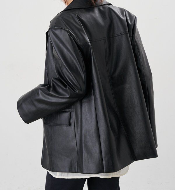  「【26SS予約】レザーテーラージャケット」|テーラードジャケット|