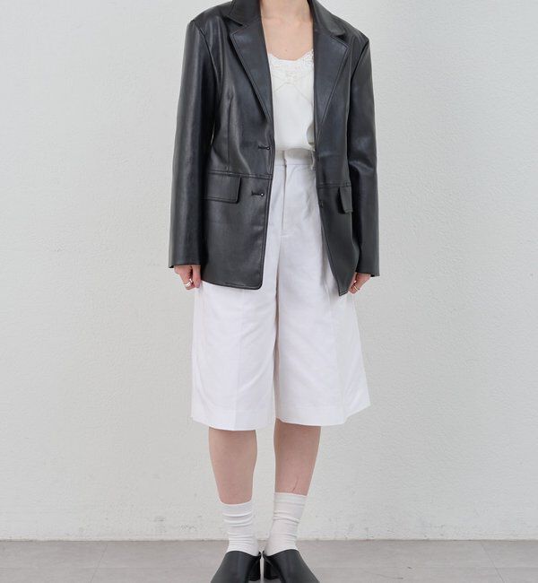  「【26SS予約】レザーテーラージャケット」|テーラードジャケット|