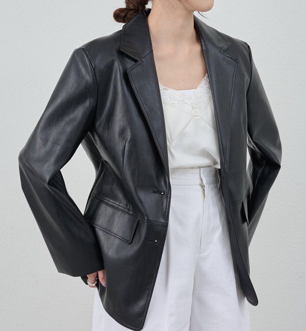  「【26SS予約】レザーテーラージャケット」|テーラードジャケット|