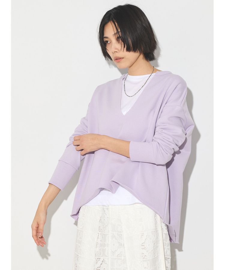 GARAGE OF GOOD CLOTHING「Vネック裾切りっぱなしプルオーバー」|Tシャツ・カットソー|Purple