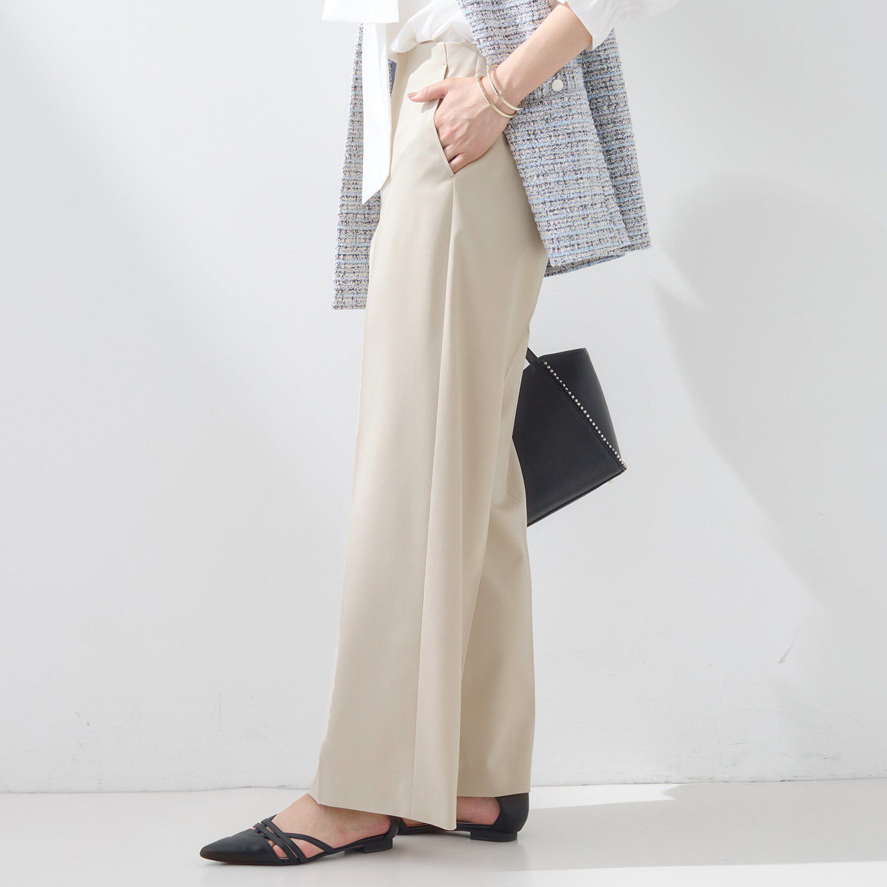 INDIVI「【新作褒められパンツ】快温ワイドパンツ」|その他|