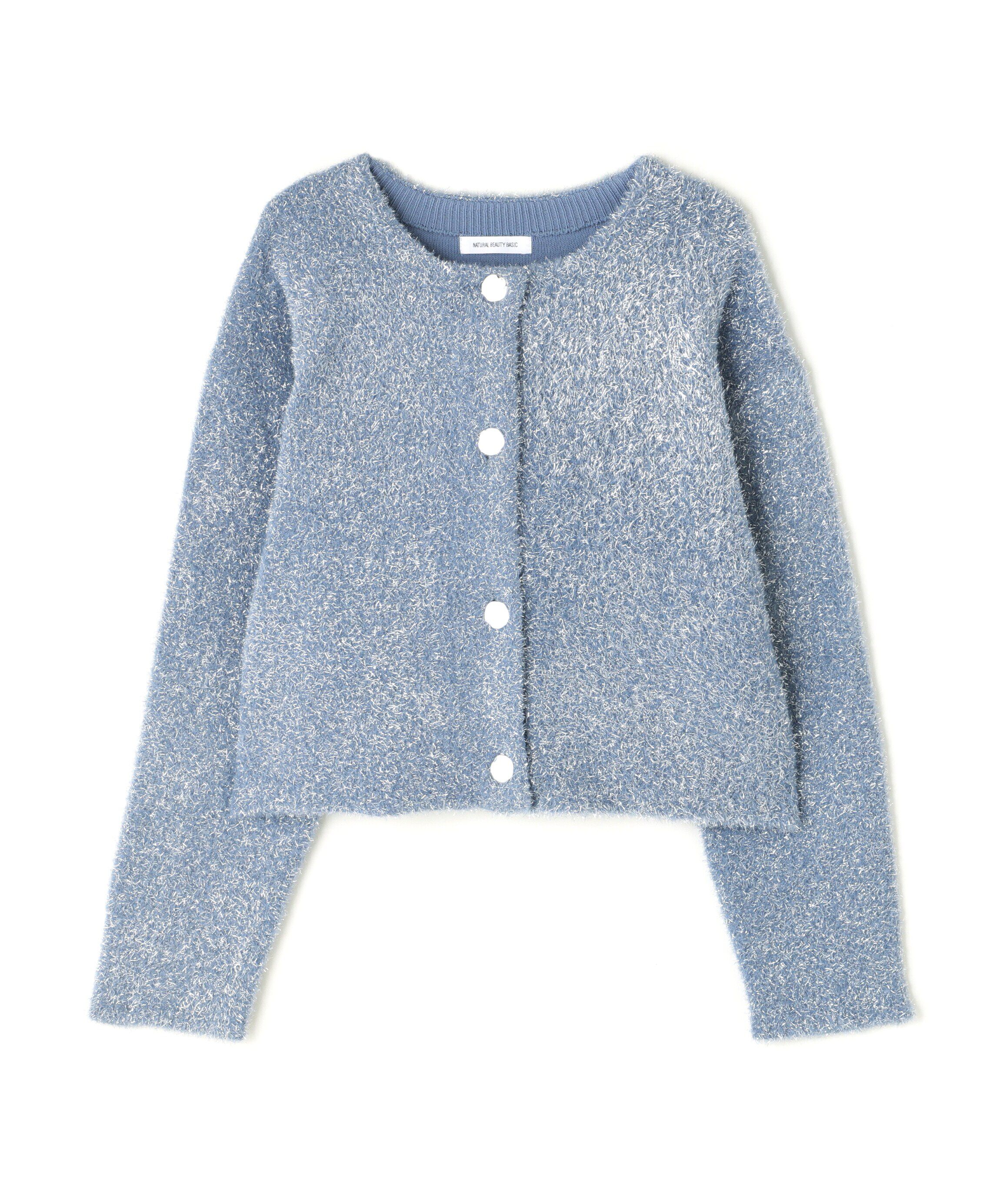  「ラメ接結クロップドニットブルゾン　24AW」|ニット・セーター|