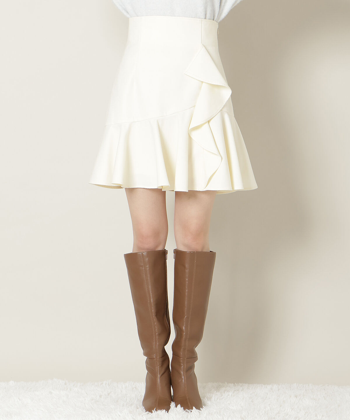 WILLSELECTION「アシメラッフルフリルミニスカート」|フレア|