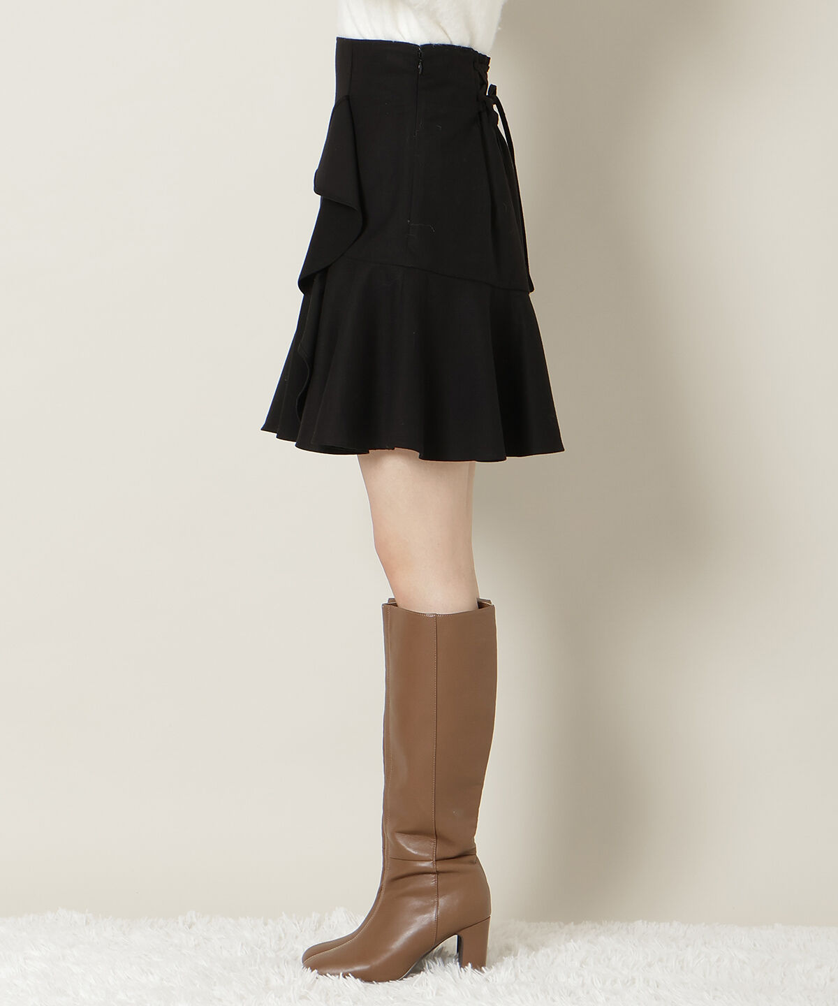 WILLSELECTION「アシメラッフルフリルミニスカート」|フレア|