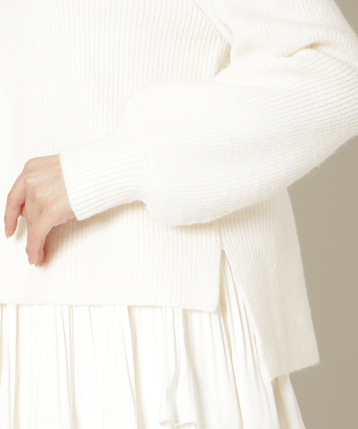 WILLSELECTION「フラワーモチーフボトルネックニット」|ニット・セーター|