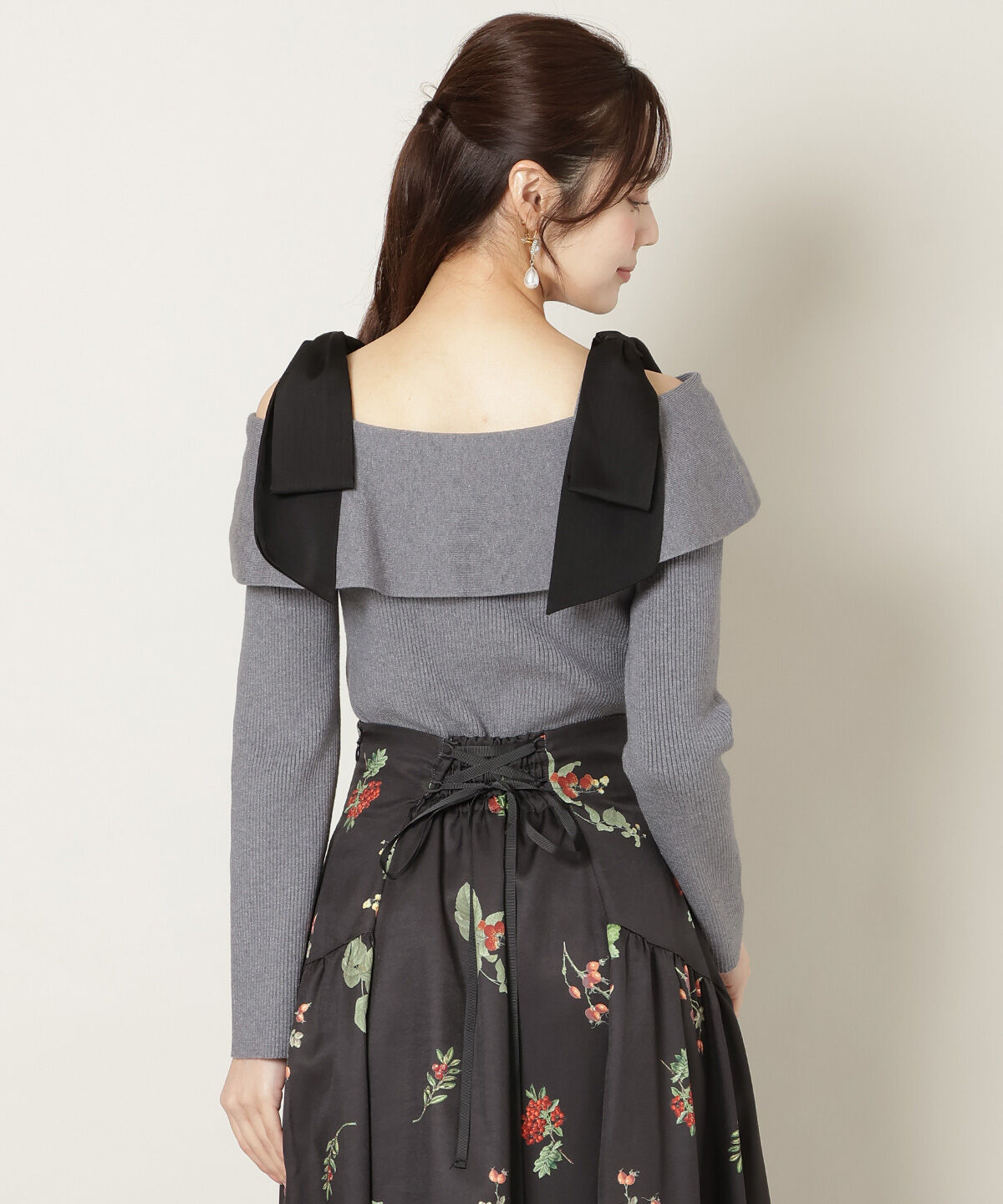 WILLSELECTION「リボンオフショルニットプルオーバー」|ニット・セーター|