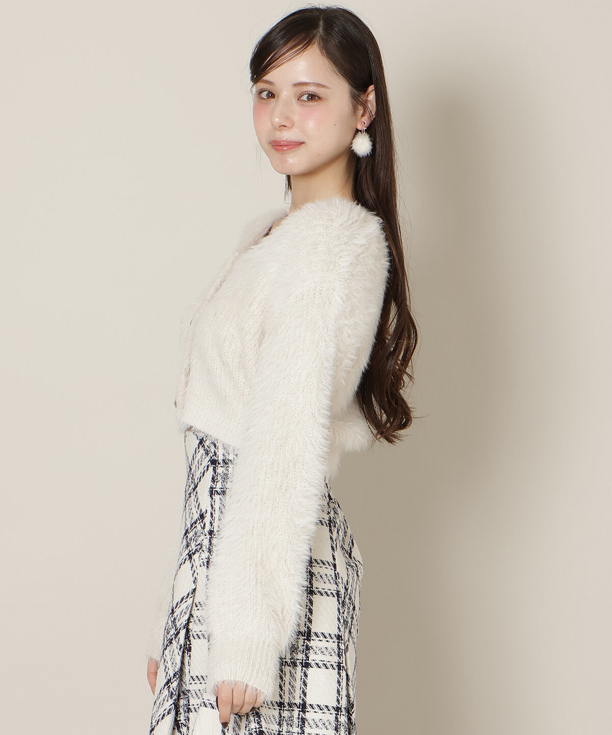 WILLSELECTION「Vネックラメフェザーカーディガン」|カーディガン|