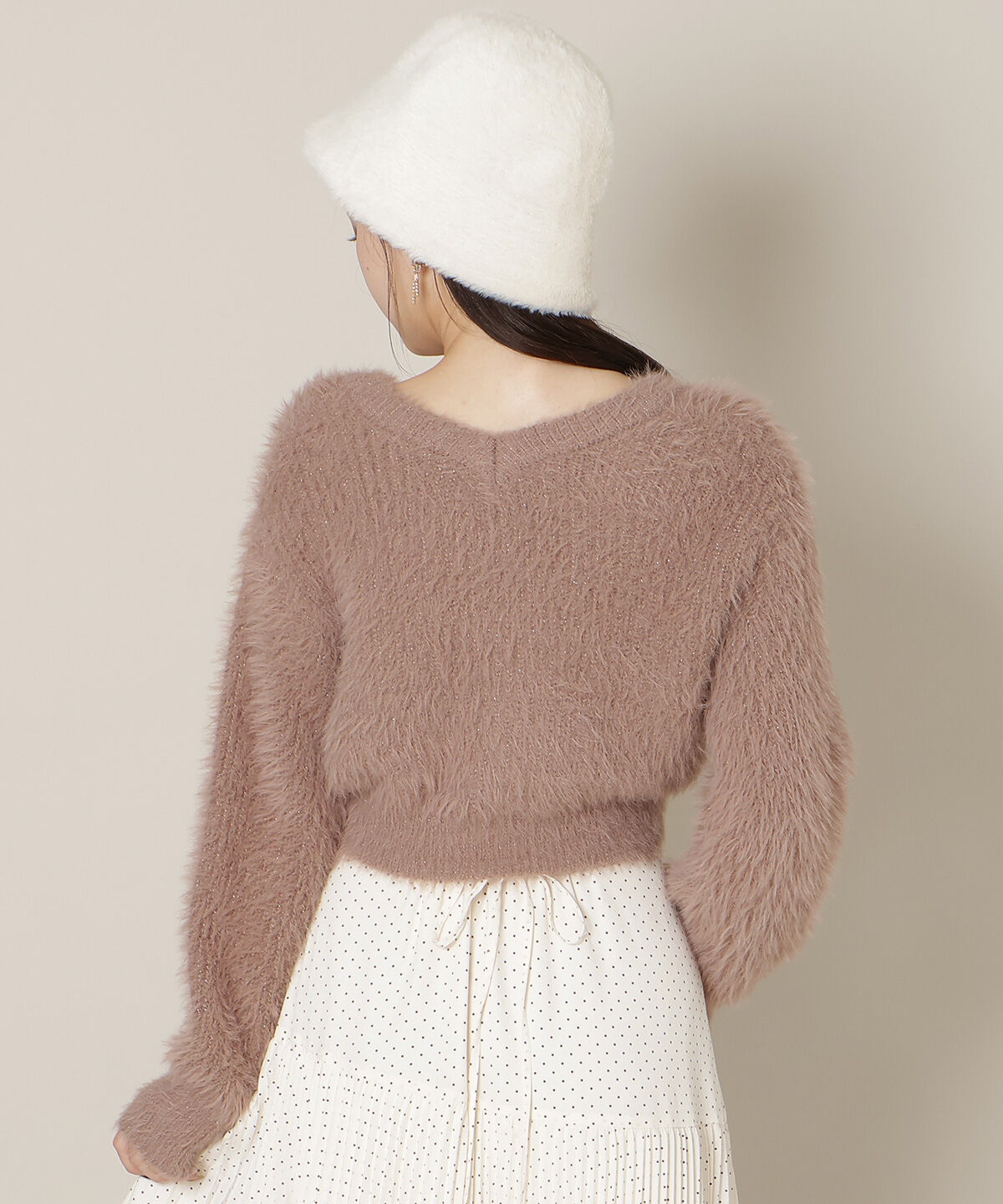 WILLSELECTION「Vネックラメフェザーカーディガン」|カーディガン|