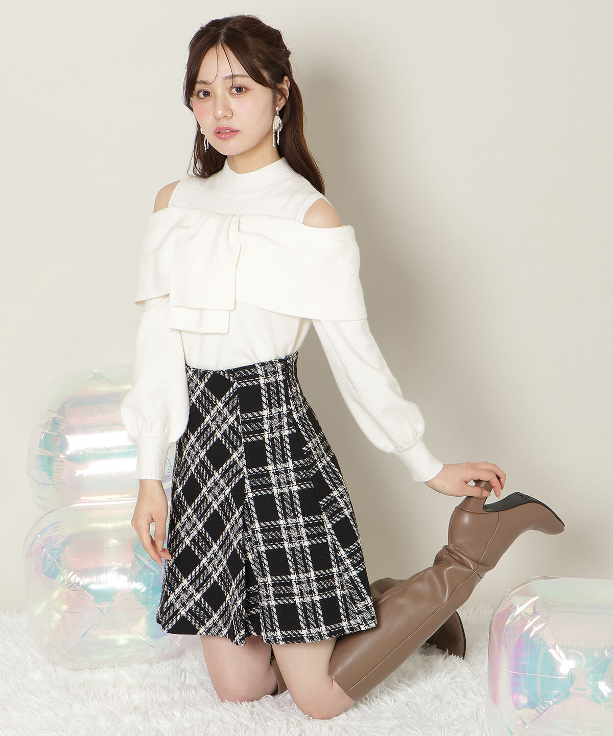 WILLSELECTION「ツイストリボンオフショルニット」|ニット・セーター|