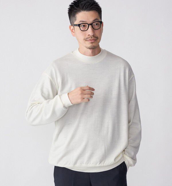 SHIPS「SHIPS: 〈抗菌消臭〉 ミルドウール ジャージー モックネック 長袖 ニットソー」|Tシャツ・カットソー|