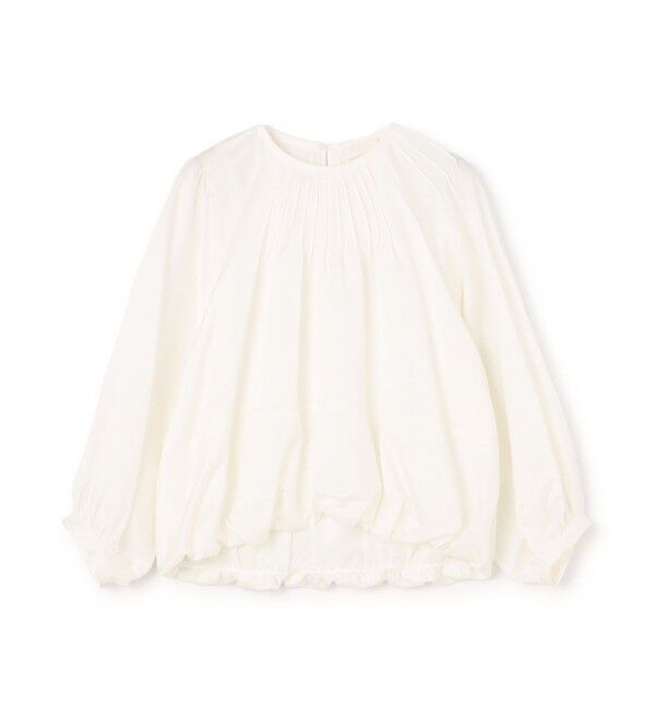 Ballsey「コットンシルクサテン ピンタックパフブラウス」|シャツ・ブラウス|11 ホワイト