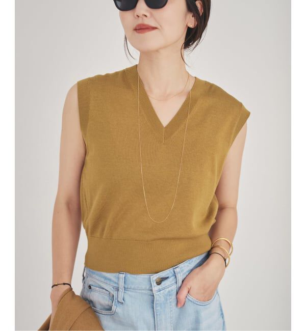 【美品】Plage CO LIKnit ベスト 中古・古着通販】Plage (プラージュ) Italian Yarn ベスト ブラック