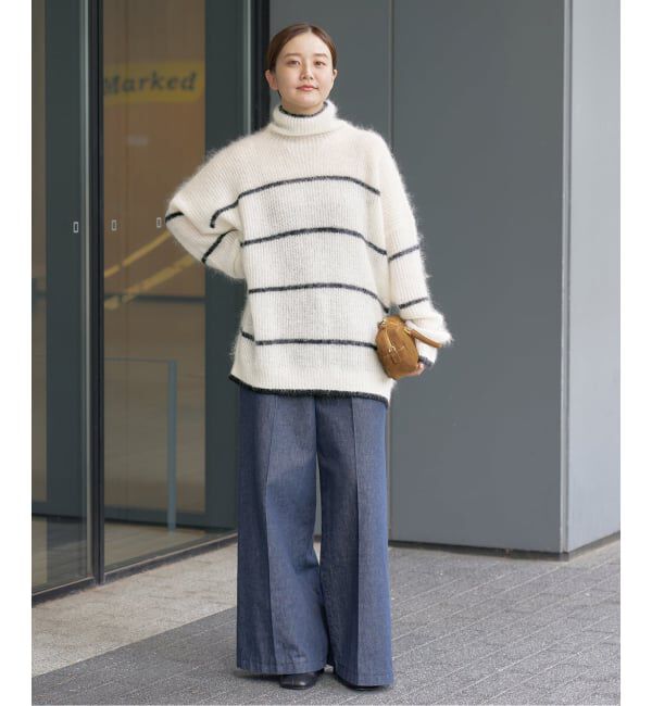 IENA「モヘヤミックスボーダーハイネックプルオーバー」|ニット・セーター|