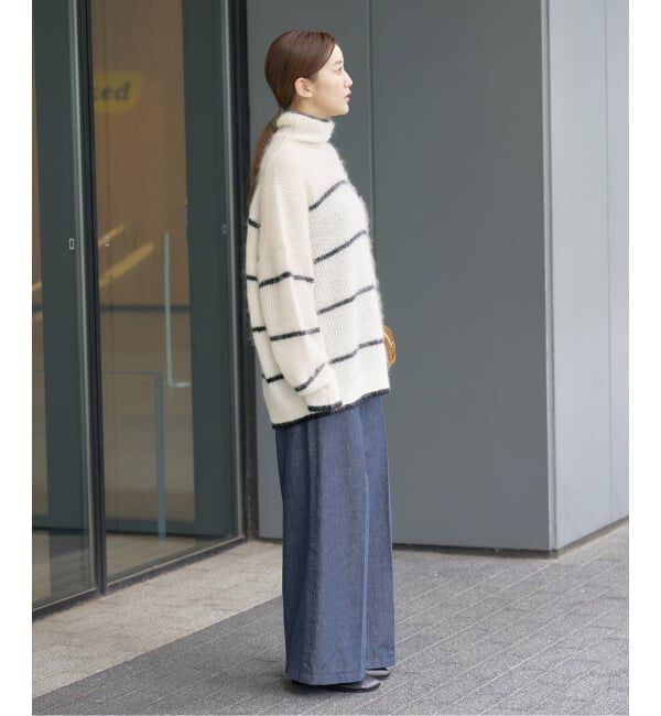 IENA「モヘヤミックスボーダーハイネックプルオーバー」|ニット・セーター|