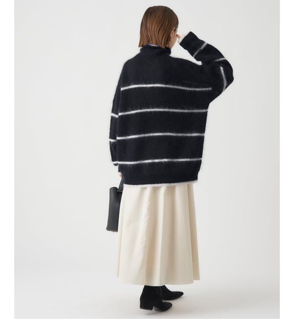 IENA「モヘヤミックスボーダーハイネックプルオーバー」|ニット・セーター|