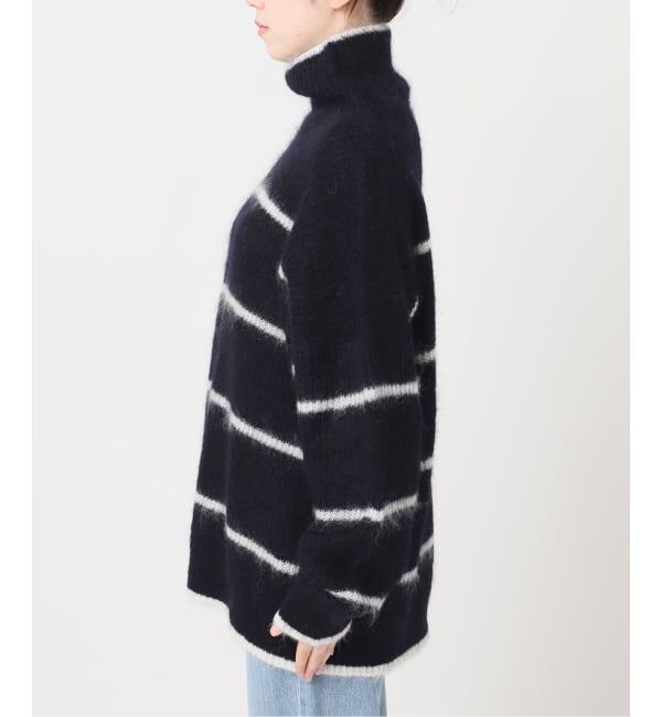 IENA「モヘヤミックスボーダーハイネックプルオーバー」|ニット・セーター|