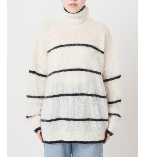 IENA「モヘヤミックスボーダーハイネックプルオーバー」|ニット・セーター|
