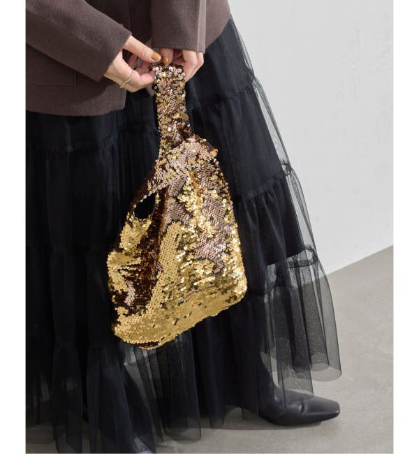 IENA「MALUS/マリュス Sequins mini bag バッグ MSG-021」|その他|ブラウン