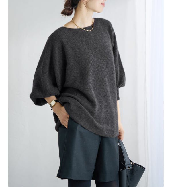 IENA「ピュア カシミヤ ドルマンプルオーバー」|ニット・セーター|グレー